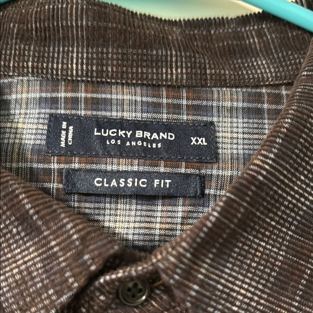 Lucky Brand Classic Fit Brown Check Shirt XXL